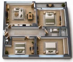 3-СТАЕН, 89 m2 - Holmes.bg 3-СТАЕН, 89 m2