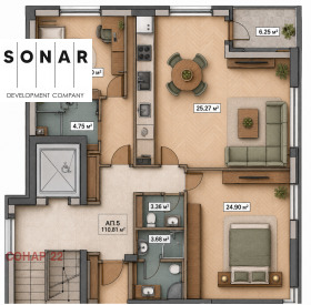 3-СТАЕН, 135 m2 - Holmes.bg 3-СТАЕН, 135 m2