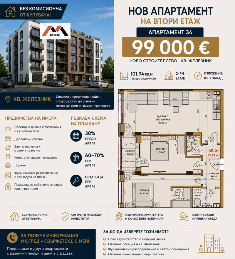 Продава 3-СТАЕН, град Стара Загора, Железник - център • 99000 € / 193627.17 лв. • 28185424 1 — Holmes.bg Продава 3-СТАЕН, град Стара Загора, Железник - център • 99000 € / 193627.17 лв. • 28185424 1