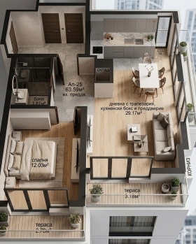 2-СТАЕН, 75 m2 - Holmes.bg 2-СТАЕН, 75 m2