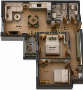 3-СТАЕН, 89 m2 - Holmes.bg 3-СТАЕН, 89 m2