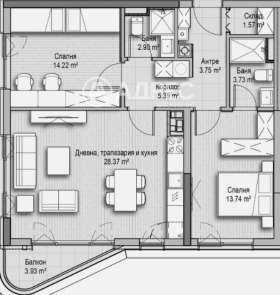 3-СТАЕН, 116 m2 - Holmes.bg 3-СТАЕН, 116 m2