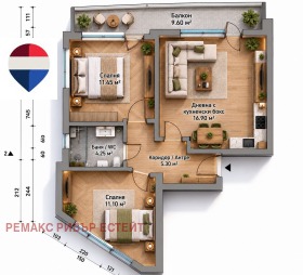 3-СТАЕН, 86 m2 - Holmes.bg 3-СТАЕН, 86 m2