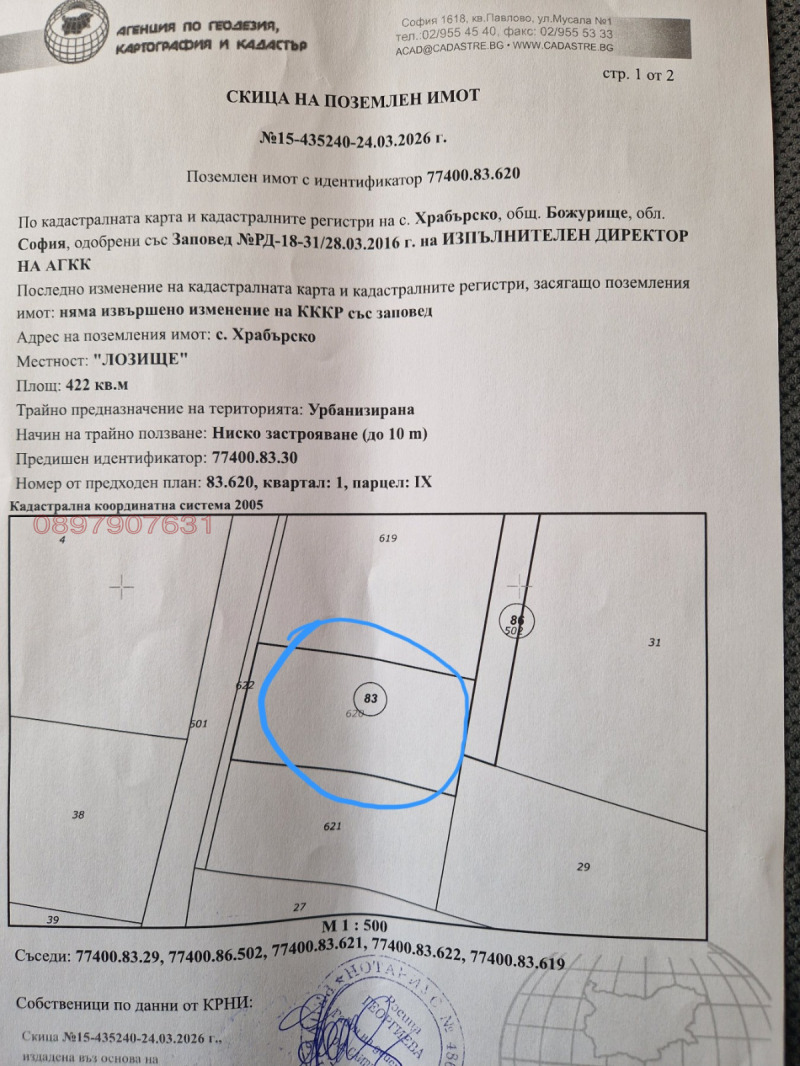 Продава ПАРЦЕЛ, област София, с. Храбърско • 33000 € • 45781081 1 — Holmes.bg Продава ПАРЦЕЛ, област София, с. Храбърско • 33000 € • 45781081 1