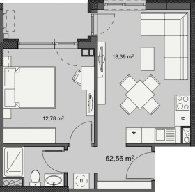 2-СТАЕН, 63 m2 - Holmes.bg 2-СТАЕН, 63 m2