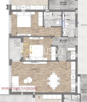 3-СТАЕН, 107 m2 - Holmes.bg 3-СТАЕН, 107 m2