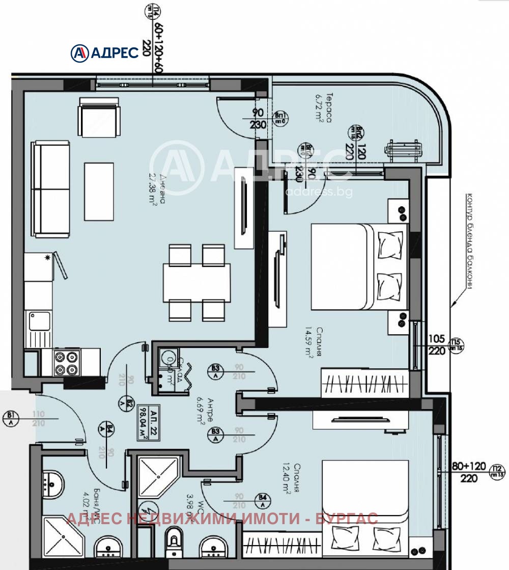 Продава 3-стаен град Бургас , Мадика , 98 кв.м | 88912148 — Imoti.com Продава 3-стаен град Бургас , Мадика , 98 кв.м | 88912148