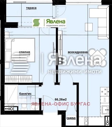 Продава  2-стаен град Бургас , Изгрев , 66 кв.м | 36093333 - изображение [2]