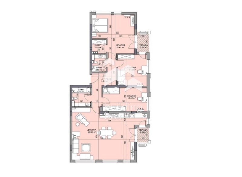 Продается  3 спальни Пловдив , Гагарин , 183 кв.м | 55315949 - изображение [2]