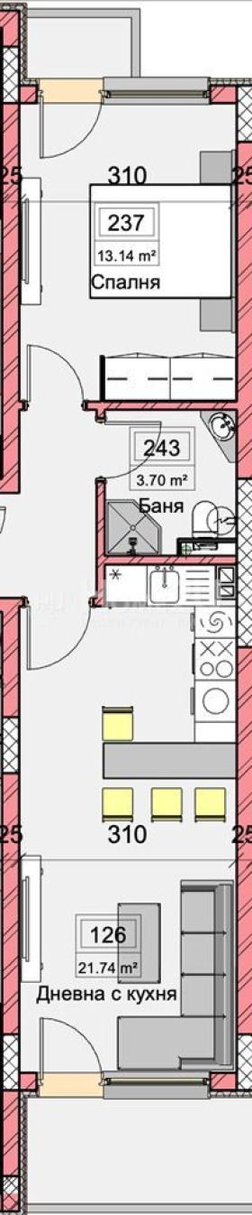 À venda  1 quarto Varna , Kaisieva gradina , 67 m² | 64632611 - imagem [4]