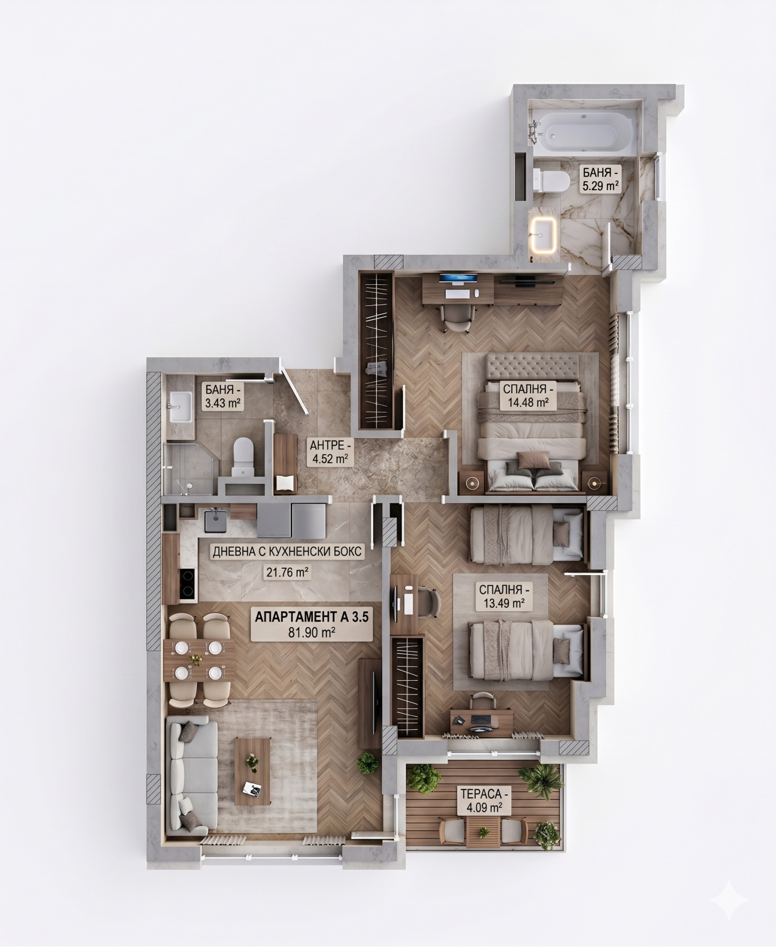 Продава 3-СТАЕН, гр. София, Малинова долина, снимка 13 - Апартаменти - 54396859