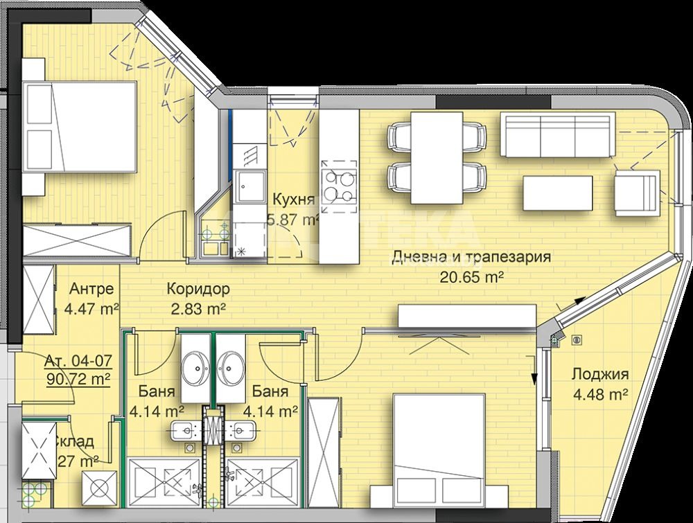 Продава 3-СТАЕН, гр. София, Кръстова вада, снимка 3 - Апартаменти - 54915548