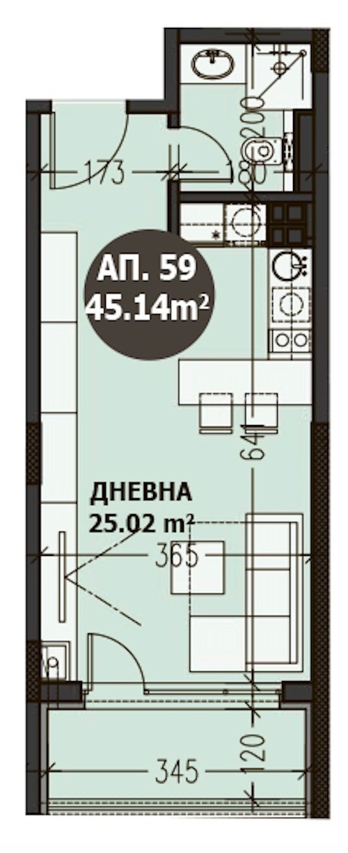 Продается  Студия София , Малинова долина , 45 кв.м | 91894743 - изображение [6]