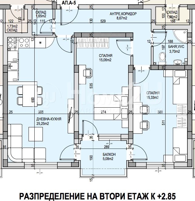 Продаја  2 спаваће собе Пловдив , Јyжен , 99 м2 | 55748974 - слика [6]