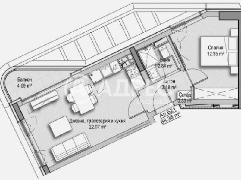 Продава  2-стаен град София , Хладилника , 68 кв.м | 48837490 - изображение [2]