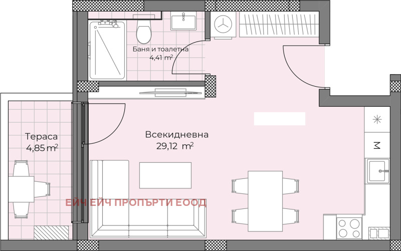 Продава 1-СТАЕН, гр. Пловдив, Остромила, снимка 4 - Aпартаменти - 48784331