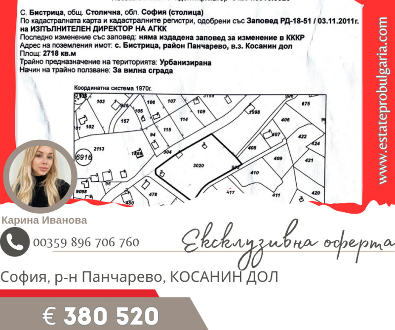 Til salgs  Plott Sofia , Pansjarevo , 2718 kvm | 37136589