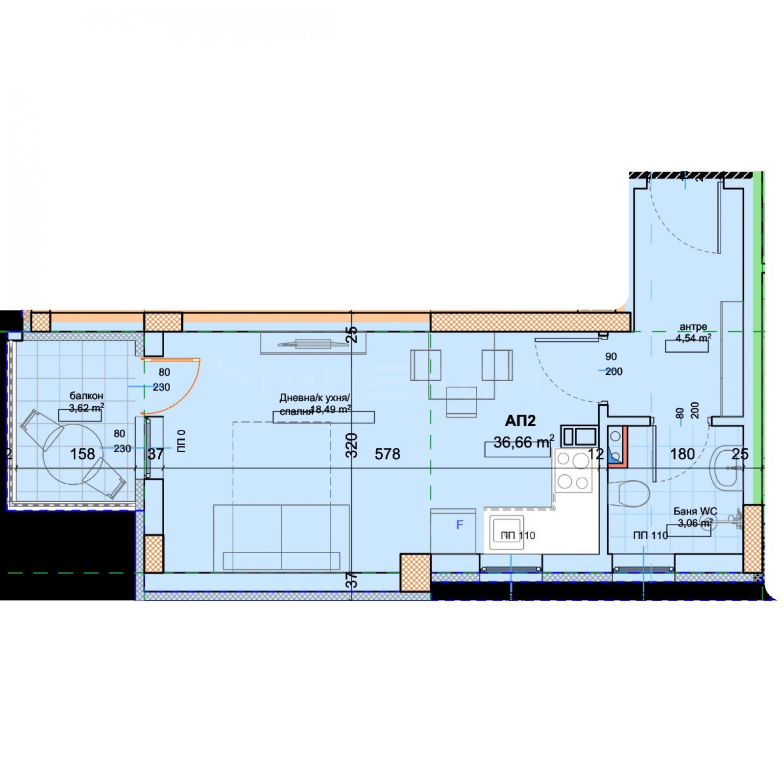 Продава 1-СТАЕН, гр. Черноморец, област Бургас, снимка 2 - Апартаменти - 55897844