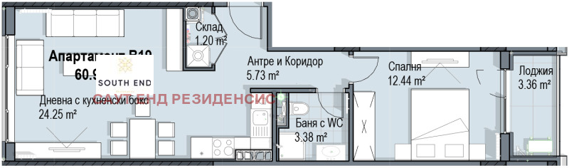 Myytävänä  1 makuuhuone Sofia , Krastova vada , 73 neliömetriä | 74892789 - kuva [12]