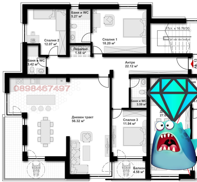Продава  4-стаен град Варна , Владислав Варненчик 1 , 201 кв.м | 68331039