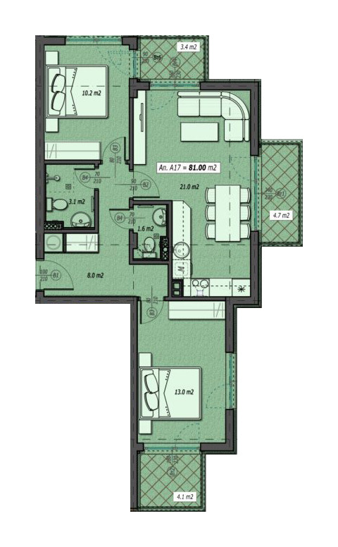 Продава 3-СТАЕН, гр. София, Малинова долина, снимка 7 - Апартаменти - 53446313