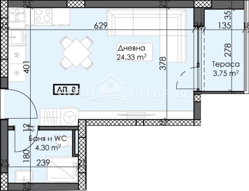 Продава 1-СТАЕН, гр. Пловдив, Тракия, снимка 3 - Aпартаменти - 48232770