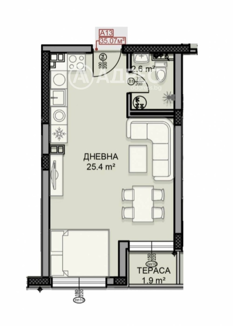Eladó  Stúdió Sofia , Darvenica , 44 négyzetméter | 52426445 - kép [2]