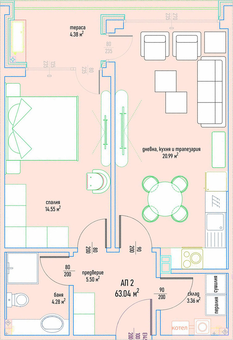 Продава 2-СТАЕН, гр. София, Малинова долина