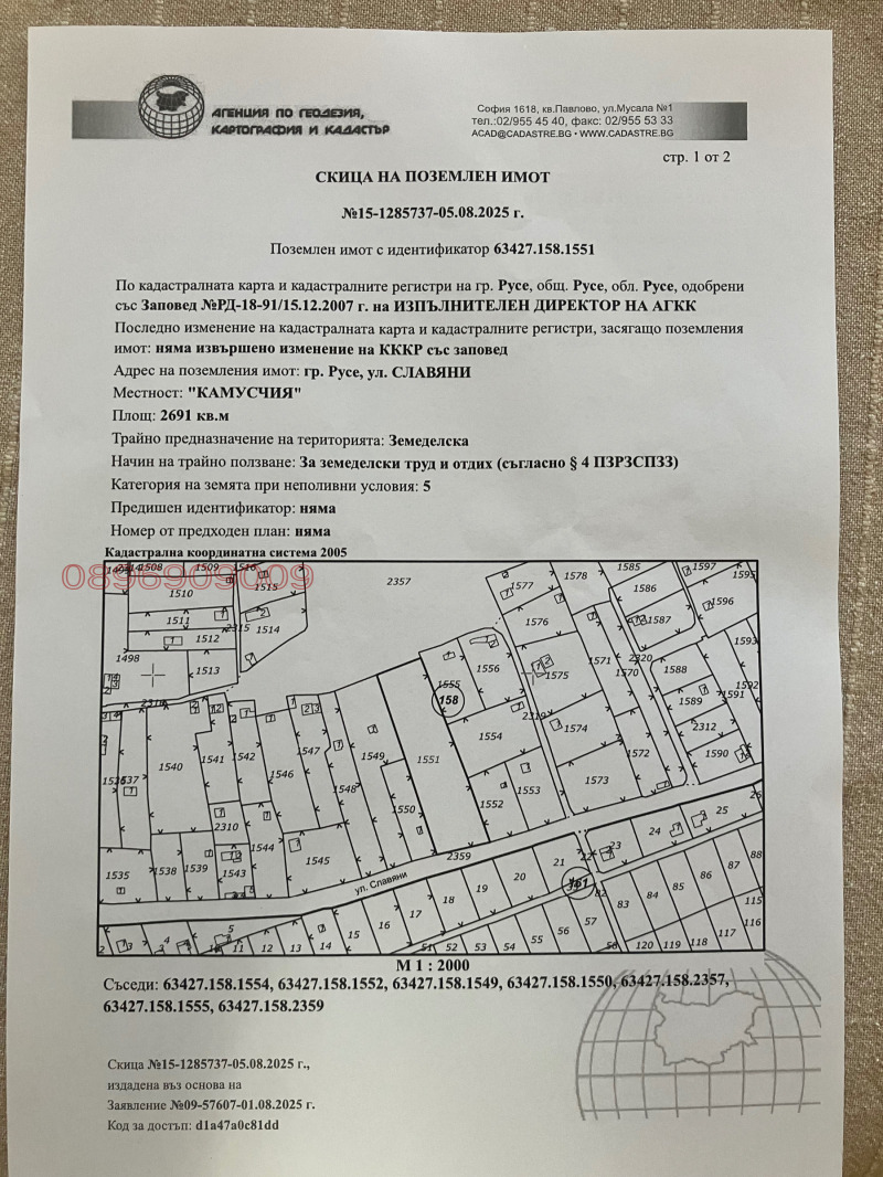 Продава  Парцел град Русе , в.з. Левента , 2691 кв.м | 33082987