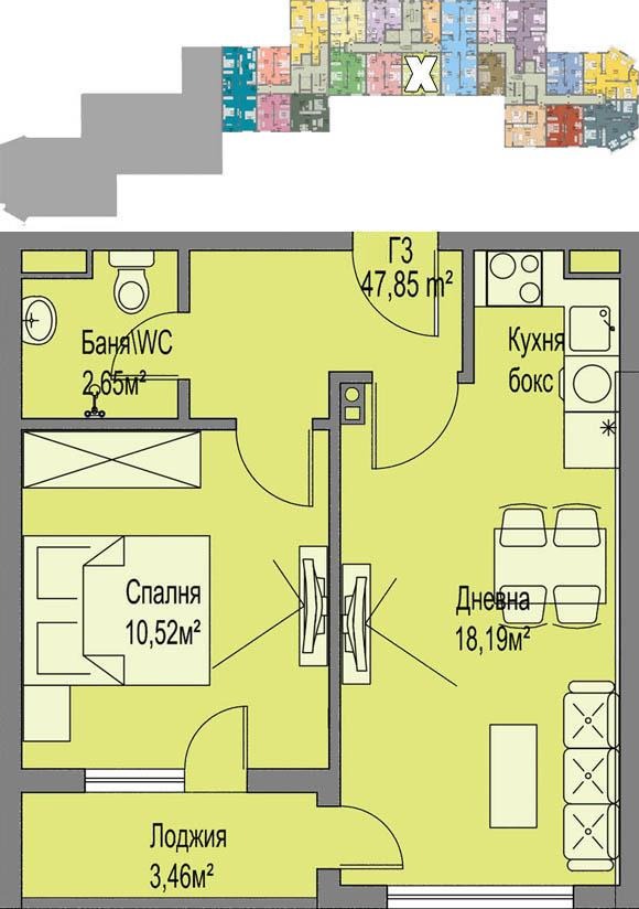 Til salg  1 soveværelse Burgas , Meden rudnik - zona A , 51 kvm | 89613918 - billede [3]