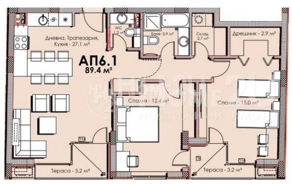 Zu verkaufen  2 Schlafzimmer Sofia , Owtscha kupel , 111 qm | 93870389 - Bild [2]