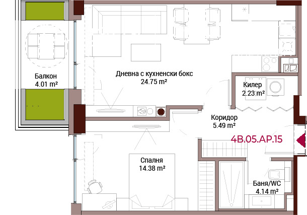 Продава 2-СТАЕН, гр. София, Лозенец, снимка 9 - Апартаменти - 54863453