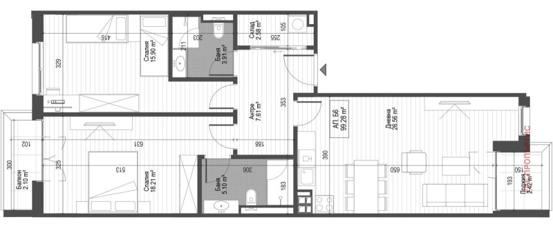 Myytävänä  2 makuuhuonetta Sofia , Banišora , 118 neliömetriä | 47475033 - kuva [2]