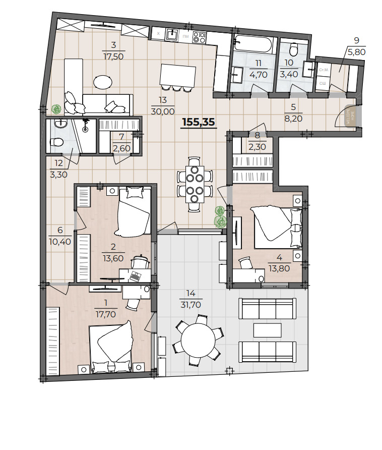 Продава  3-стаен град Варна , м-т Ален мак , 47 кв.м | 65177454 - изображение [2]