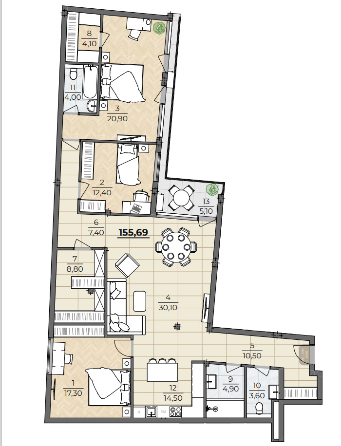 Продава 3-СТАЕН, гр. Варна, м-т Ален мак, снимка 5 - Aпартаменти - 49083791