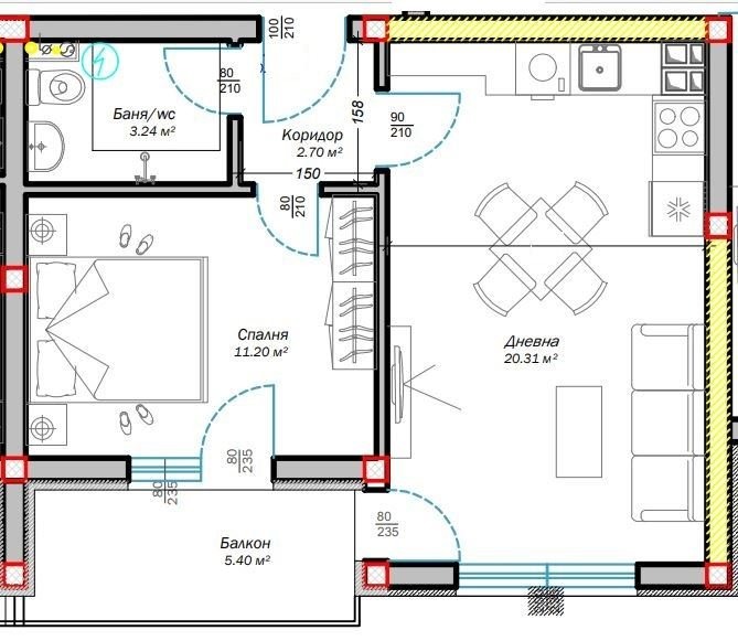 Te koop  1 slaapkamer Varna , Izgrev , 59 m² | 50558820 - afbeelding [2]