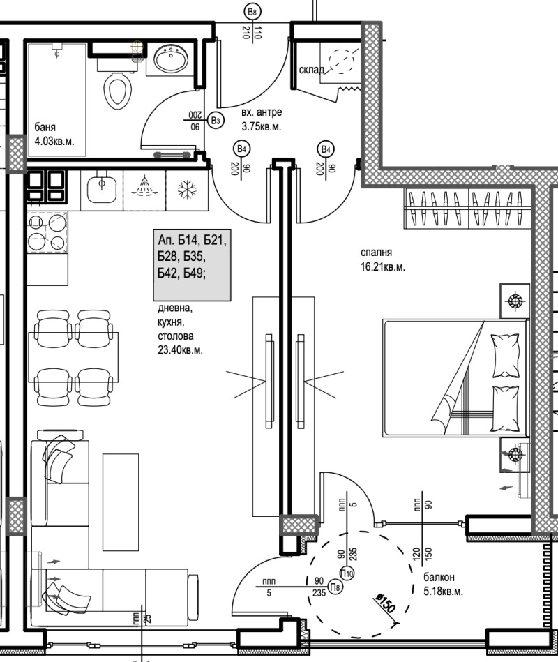 Продава  2-стаен град Пловдив , Христо Смирненски , 71 кв.м | 13419200 - изображение [2]