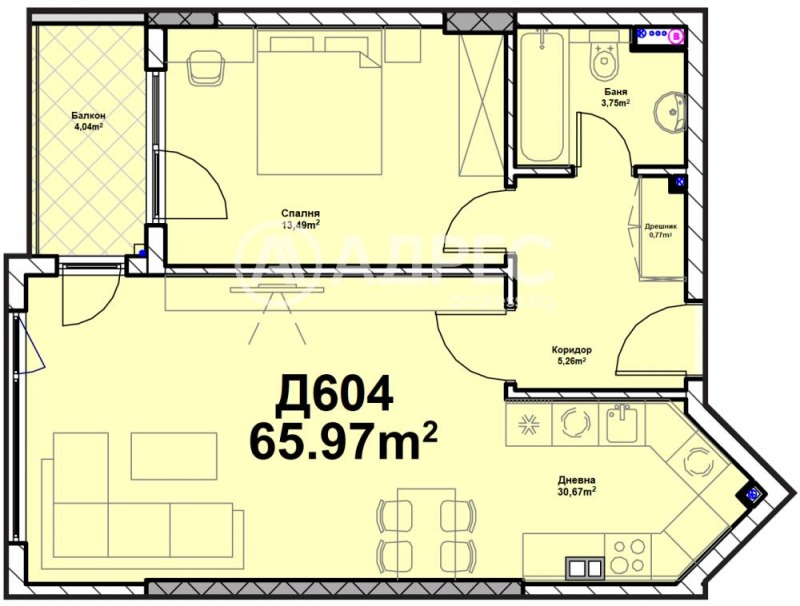 Til salg  1 soveværelse Sofia , Poligona , 79 kvm | 49175083 - billede [4]