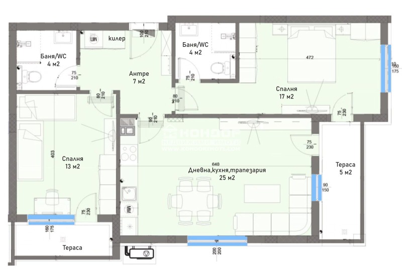 Продаја  2 спаваће собе Пловдив , Каршијака , 104 м2 | 76425145 - слика [4]