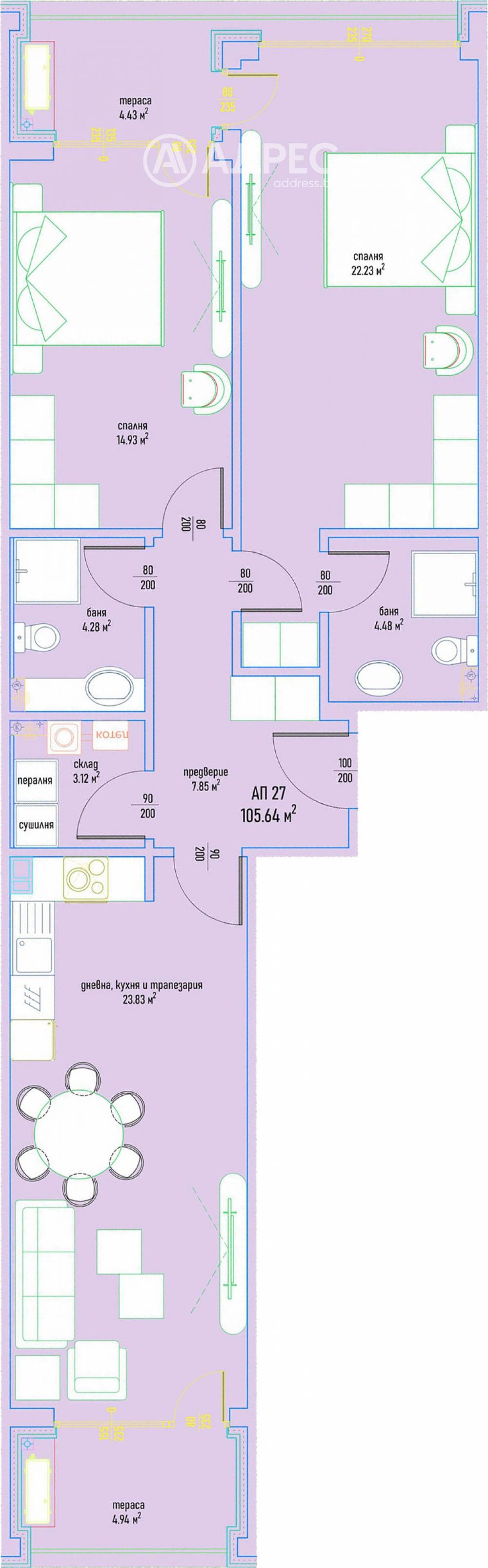 Продава 3-СТАЕН, гр. София, Малинова долина, снимка 4 - Апартаменти - 54352570