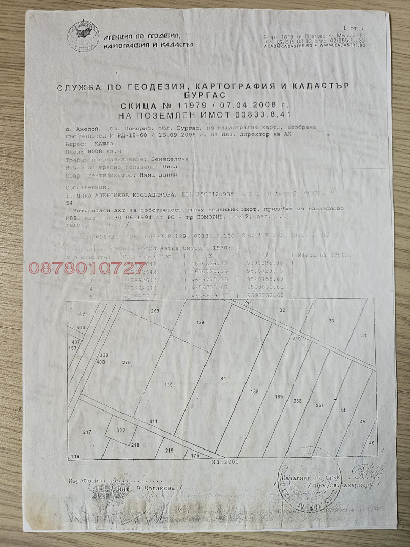 Продава ПАРЦЕЛ, гр. Ахелой, област Бургас