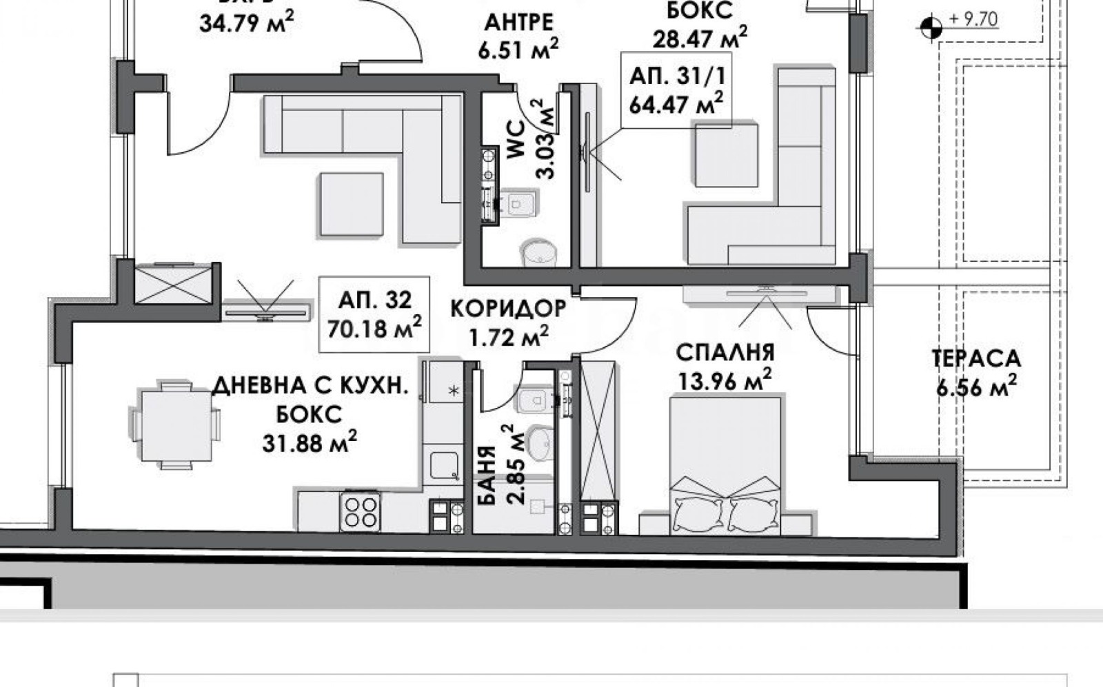 Продава 2-СТАЕН, гр. София, м-т Гърдова глава, снимка 2 - Апартаменти - 51591957