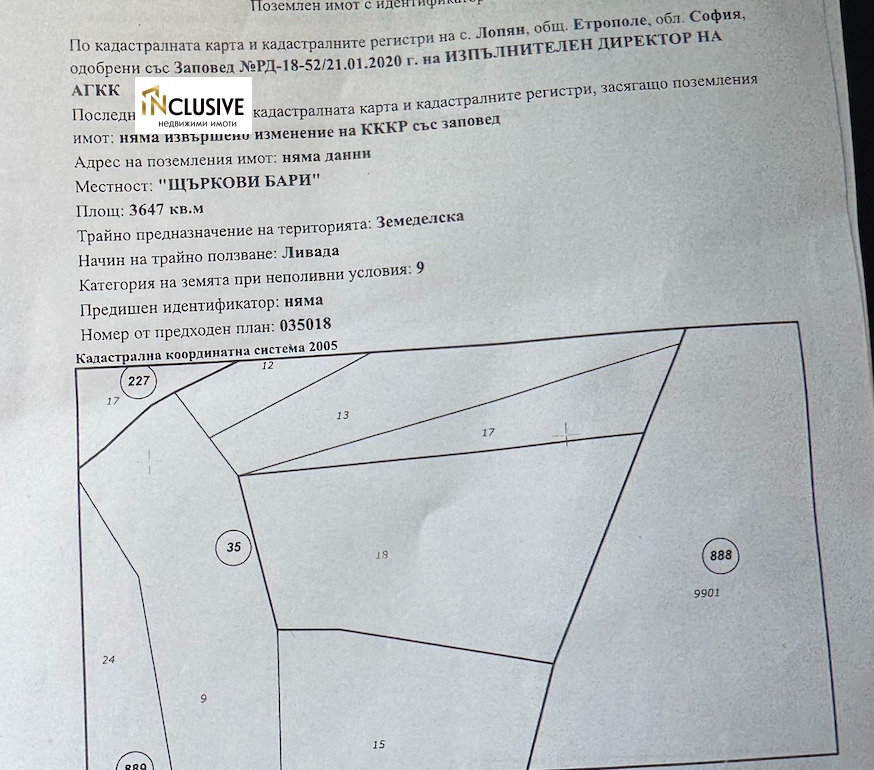 Продава ПАРЦЕЛ, с. Лопян, област София област, снимка 4 - Парцели - 54994030