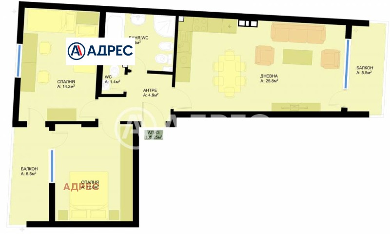 Продава 3-СТАЕН, гр. Варна, Гранд Мол, снимка 2 - Апартаменти - 53537050