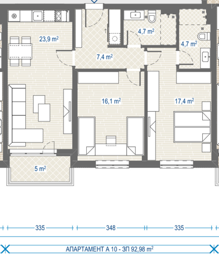 Продава 3-СТАЕН, гр. София, Обеля 2, снимка 2 - Апартаменти - 56018660