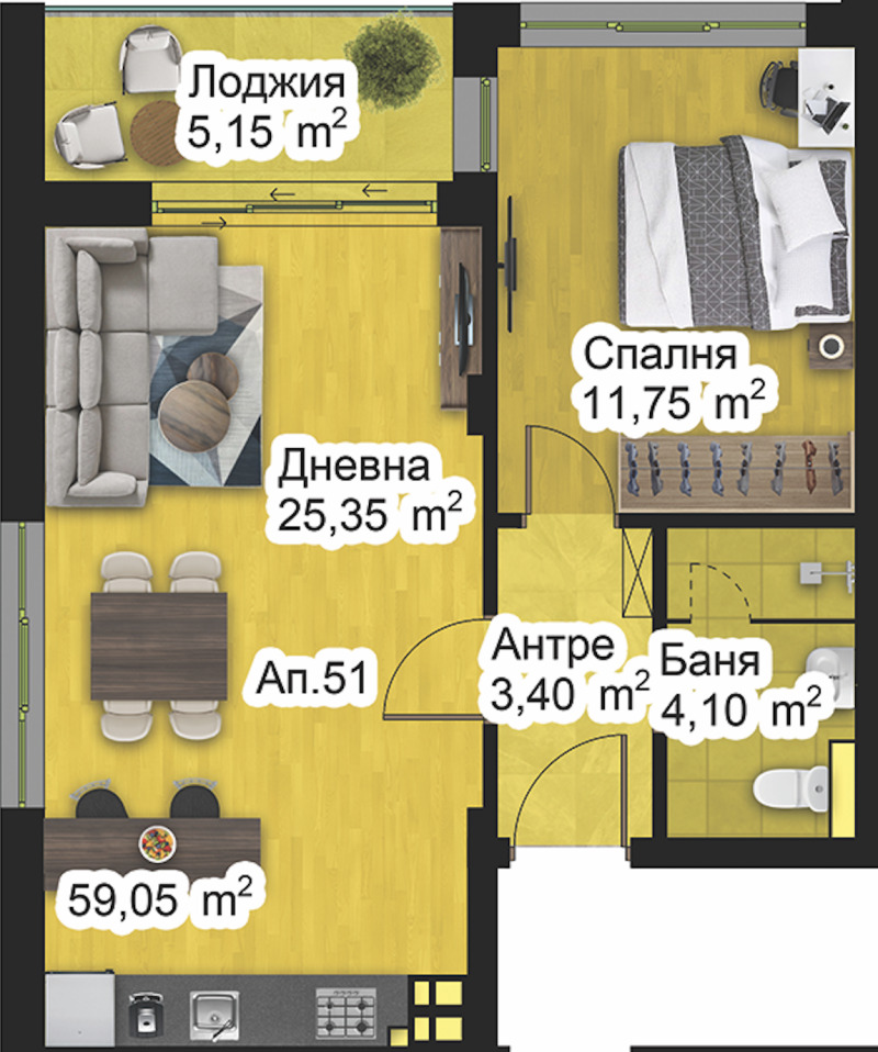 Til salgs  1 soverom Plovdiv , Zapaden , 74 kvm | 28912950 - bilde [2]