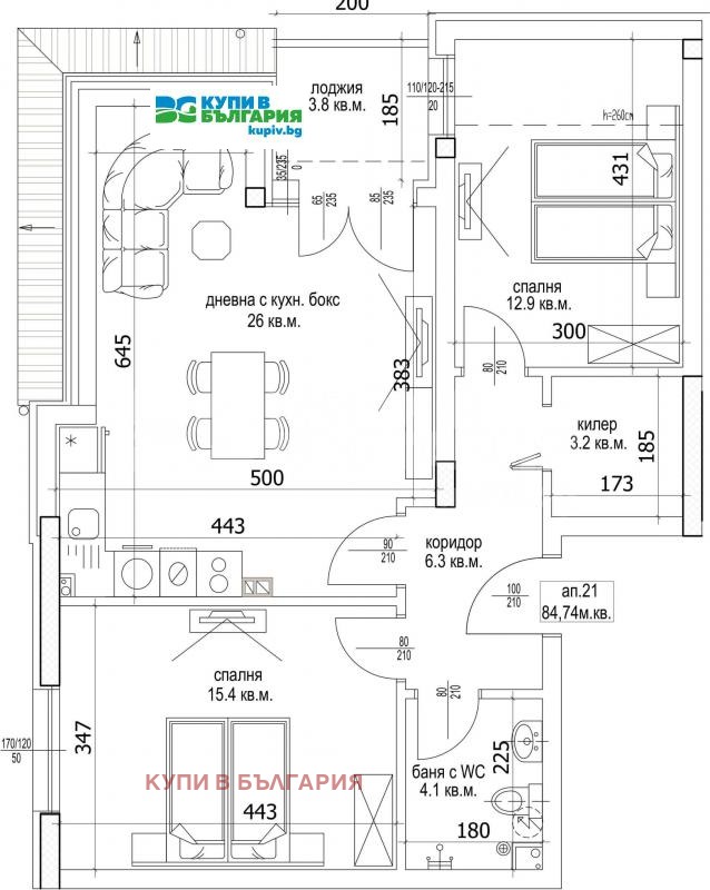 Продава  3-стаен, град Варна, Цветен квартал •  184 000 € • ID 66436972 — holmes.bg - [1] 