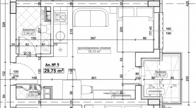 Te koop  Studio regio Boergas , Kiten , 35 m² | 84705655 - afbeelding [2]