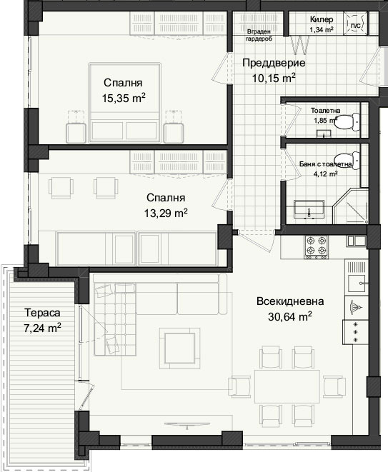 Продава 3-СТАЕН, гр. Пловдив, Гагарин, снимка 1 - Aпартаменти - 49467490