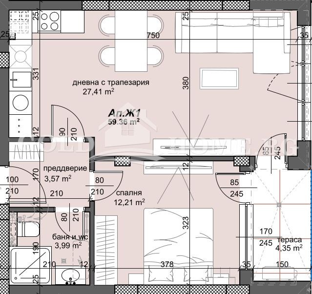 На продаж  1 спальня Пловдив , Тракия , 61 кв.м | 42475317 - зображення [4]